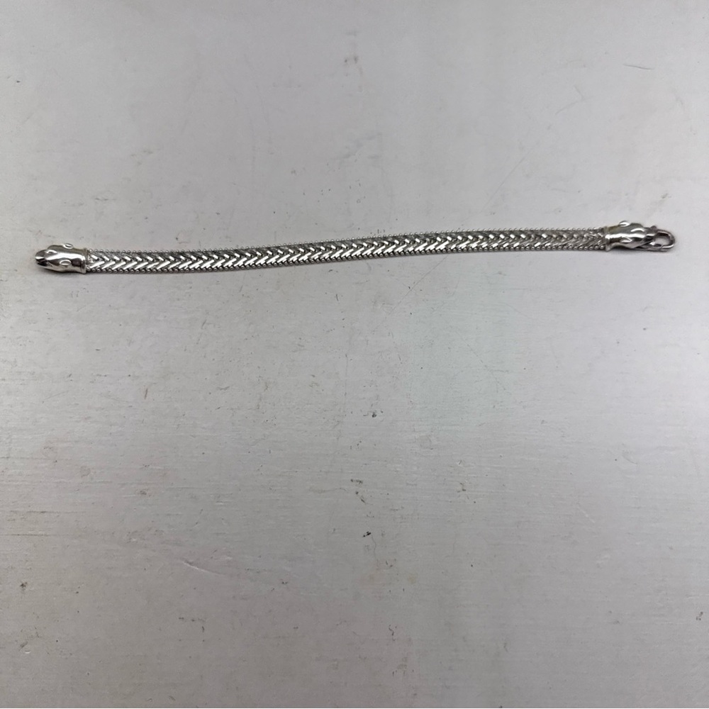 VINTAGE MILOR 925 STERLING SILVER BRACELET 2 HEADS PANTHER 7.25”